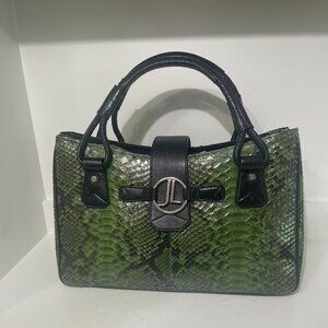 Authentic Judith Leiber Green Snakeskin Handbag